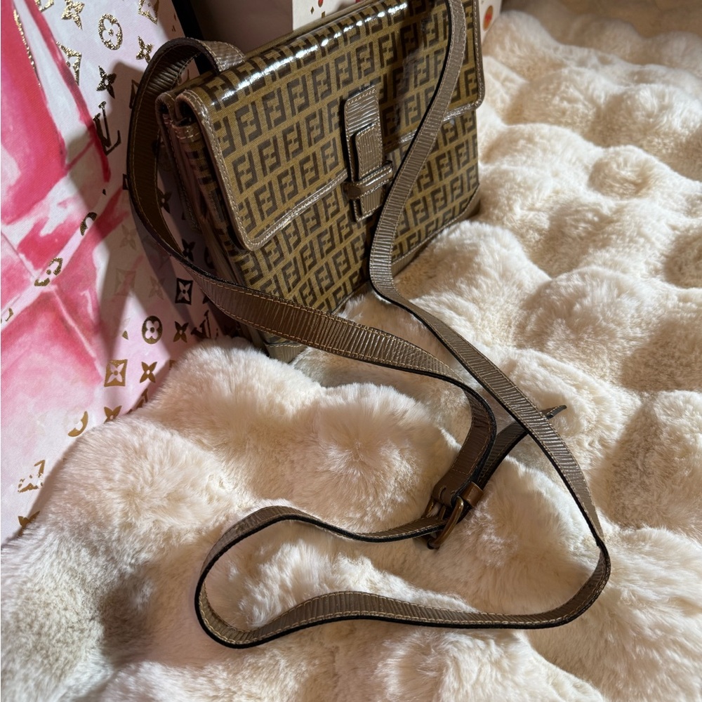 Fendi Gray and Black Women's crossbody Bag vintage